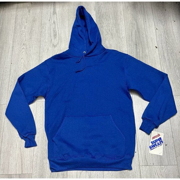 Jerzees Other - New Vintage 90s Jerzees Blank Pullover Hoodie Sweatshirt Blue Men’s Size Medium